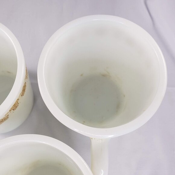 Vintage Pyrex Butterfly Gold Coffee Mugs Cup Set of 3 - Picture 9 of 11